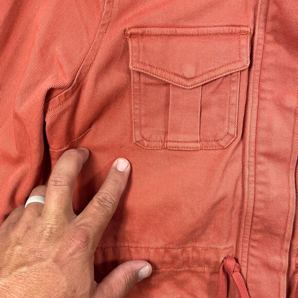 Lucky Brand Denim Jacket Women's Medium Pink Snap/Zip Front Pockets Casual READ - Picture 2 of 10